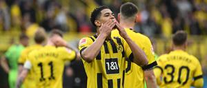 Jude Bellingham traf gegen Wolfsburg zweimal und verteilte anschließend Küsschen.