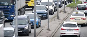 Dichter Autoverkehr in München. 