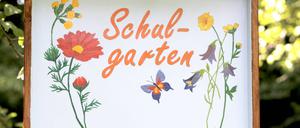 schild,schulgarten *** shield,school garden i14-1c5