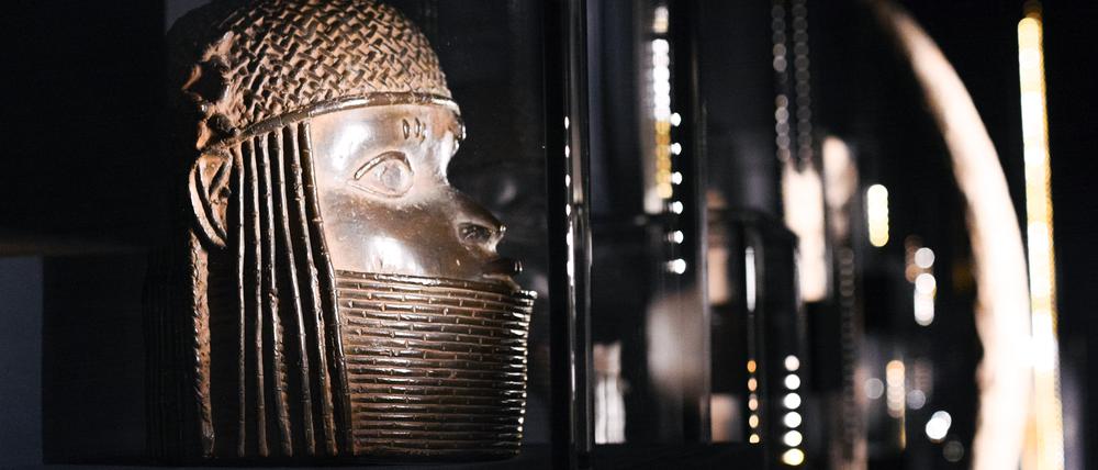 Benin-Bronzen aus dem Rautenstrauch Joest Museum in Köln, das als eines von fünf deutschen Museen seine Bestände 2022 an Nigeria übereignet hat.