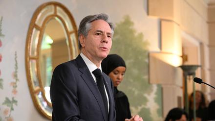 U.S. Secretary of State Antony Blinken im Blair House in Washington.