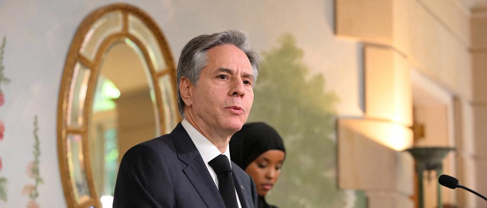 U.S. Secretary of State Antony Blinken im Blair House in Washington.