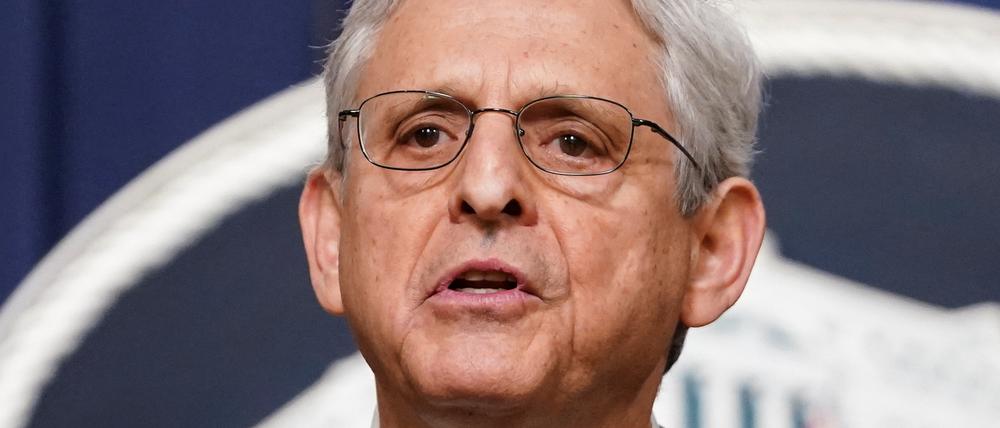 US-Justizminister Merrick Garland, hier bei einer Pressekonferenz in seinem Ministerium in Washington.