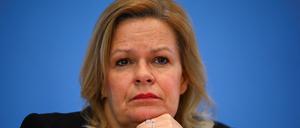 Nancy Faeser (SPD) in der Bundespressekonferenz.