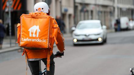 Die Fahrradboten des Lieferdienstes Lieferando sind in vielen deutschen Städten unterwegs.