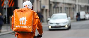 Die Fahrradboten des Lieferdienstes Lieferando sind in vielen deutschen Städten unterwegs.