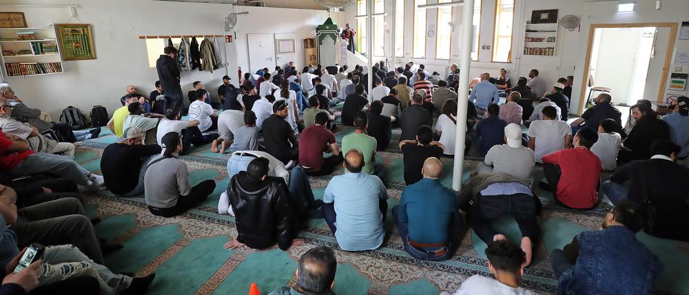 Freitagsgebet in der Potsdamer Moschee Am Kanal.