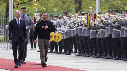 Empfang im Mai 2023 in Berlin: Der ukrainische Präsident Wolodymyr Selenskyj und Bundeskanzler Olaf Scholz.