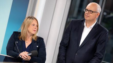 Wahlverliererin Maike Schaefer (Grüne) neben Wahlsieger Andreas Bovenschulte (SPD): Des einen Freud, des andern Leid