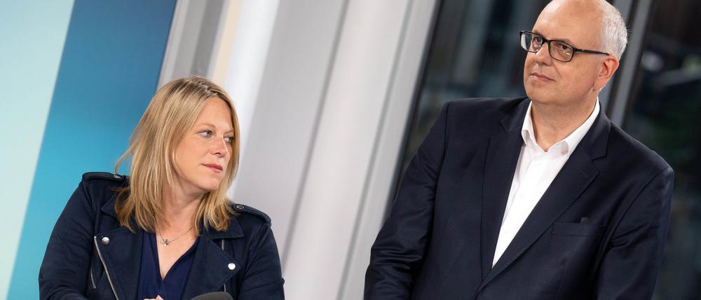 Wahlverliererin Maike Schaefer (Grüne) neben Wahlsieger Andreas Bovenschulte (SPD): Des einen Freud, des andern Leid