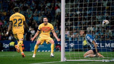 Robert Lewandowski ebnete den Weg zur Meisterfeier des FC Barcelona am Sonntag.