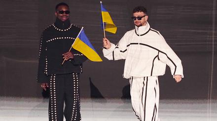 Die Band Tvorchi aus der Ukraine beim ESC in der Liverpool Arena.