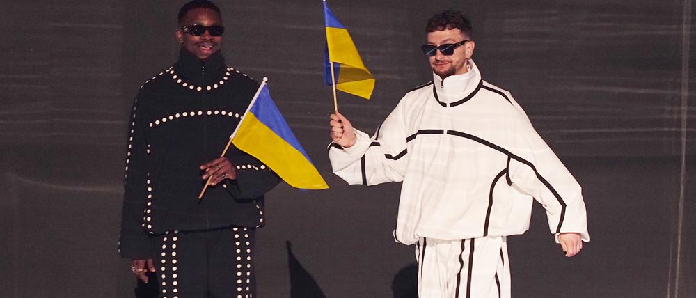 Die Band Tvorchi aus der Ukraine beim ESC in der Liverpool Arena.