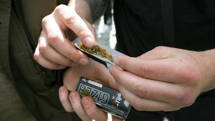 Demonstration für Cannabislegalisierung am Brandenburger Tor. 