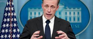FILE PHOTO: U.S. White House national security adviser Jake Sullivan speaks at a press briefing at the White House in Washington, U.S., December 12, 2022. REUTERS/Kevin Lamarque/File Photo