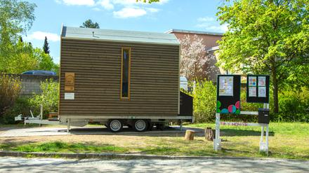 Das Tiny House, das in Lankwitz zum Nachbarschaftszentrum werden soll.
