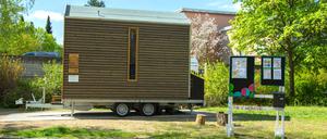 Das Tiny House, das in Lankwitz zum Nachbarschaftszentrum werden soll.