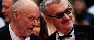 Anselm Kiefer (links) neben Regisseur Wim Wenders bei der Cannes-Premiere des Films „Anselm - Das Rauschen der Zeit“.
