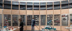 Architektur als Materiallager: Die Werkstatt im Deutschen Pavillon. 