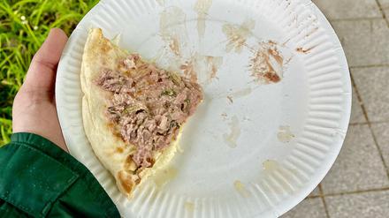 Der Rest einer Pizza