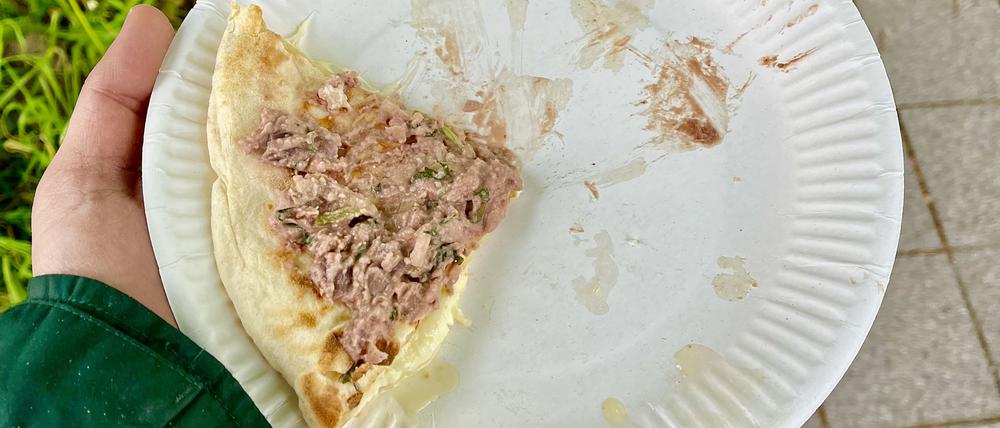Der Rest einer Pizza