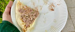 Der Rest einer Pizza