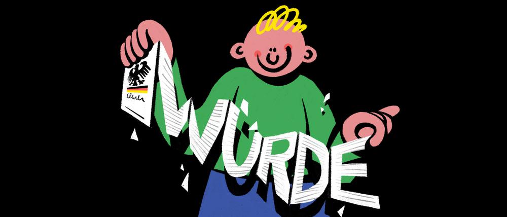 Debatte um Menschenwürde (Illustration)