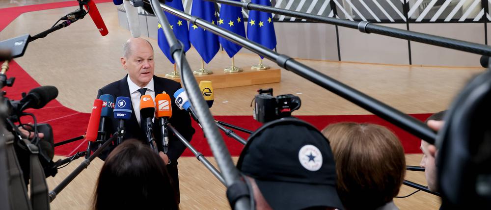 Olaf Scholz in Brüssel.