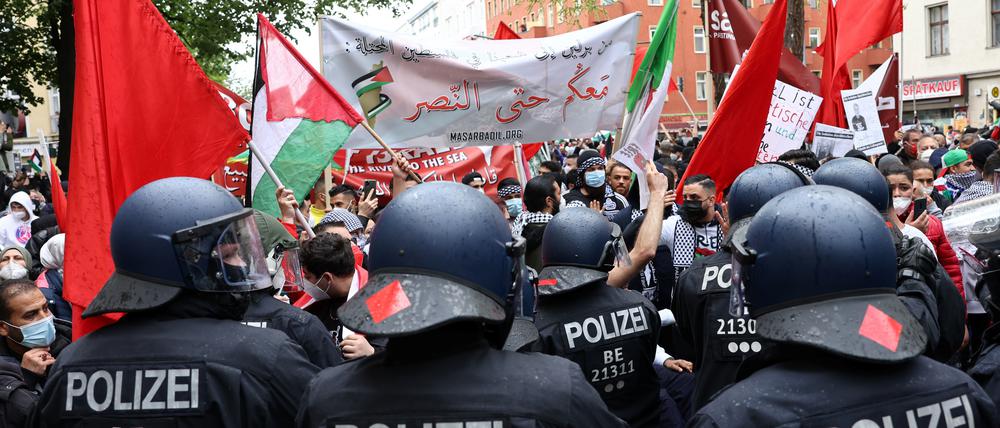 Eine Palästinenser-Demonstration in Berlin zum Nakba-Tag im Jahr 2021.