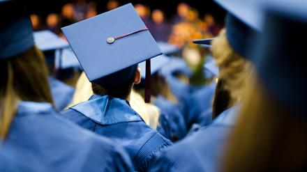 Unidentifable boy at graduation