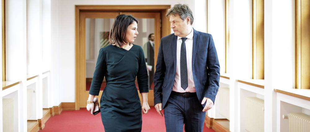 Außenministerin Baerbock und Wirtschaftsminister Habeck bekommen Druck von der grünen Parteibasis (Archivbild).