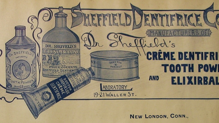 Werbung für „Doctor Sheffield’s Crème Dentifrice“.