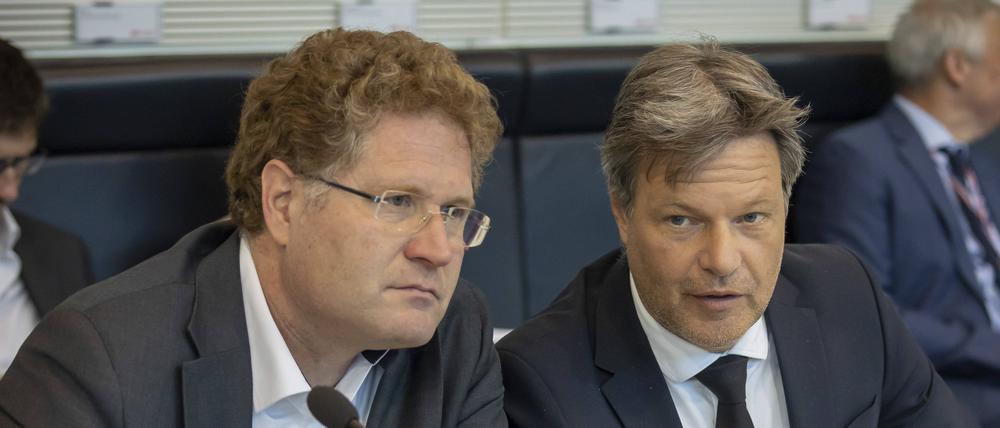 Robert Habeck und Patrick Graichen in einer gemeinsamen Sitzung (Archivbild).