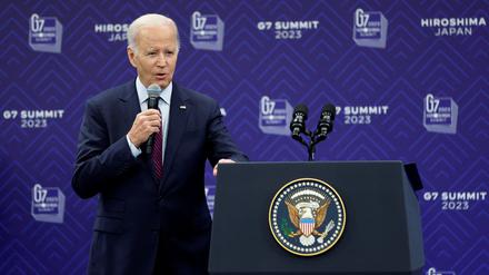 Biden auf einer Pressekonferenz nach dem G7-Gipfel.