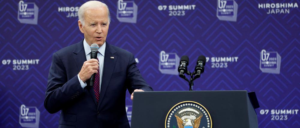 Biden auf einer Pressekonferenz nach dem G7-Gipfel.