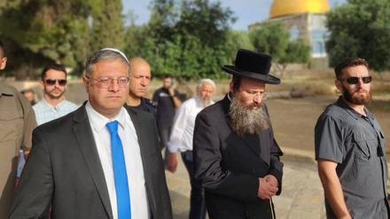 Besuch des israelischen Polizeiministers Itamar Ben-Gvir auf dem Tempelberg in Jerusalem.