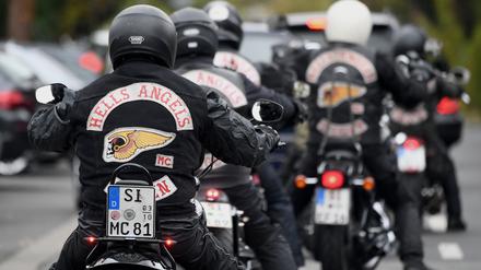 Hells Angels und Mitglieder befreundeter Rockergruppierungen aus mehreren europäischen Ländern und dem gesamten Bundesgebiet in Gießen.