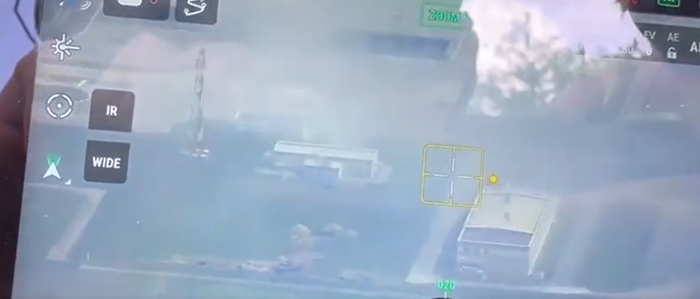 Eine Drohnenaufnahme zeigt den Grenzübergang Graiworon in der russischen Region Belgorod.
