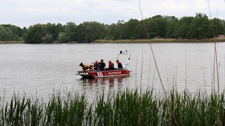 Suche nach den Vermissten auf dem Wentowsee.
