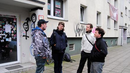 Das Bündnis gegen Abriss in der Habersaathstraße in Mitte