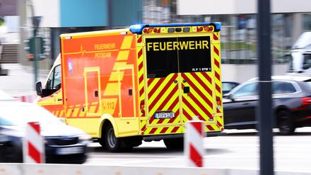 Ein Rettungswagen (RTW) im Einsatz.