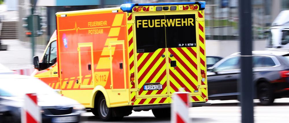 Ein Rettungswagen (RTW) im Einsatz