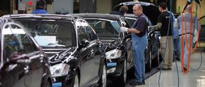 Produktion der Mercedes S-Klasse im Werk Sindelfingen.