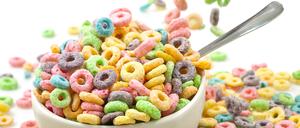 Cornflakes in einer Schüssel.