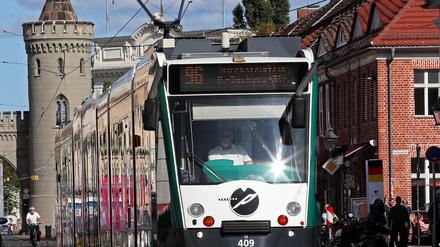 Eine Potsdamer Straßenbahn.