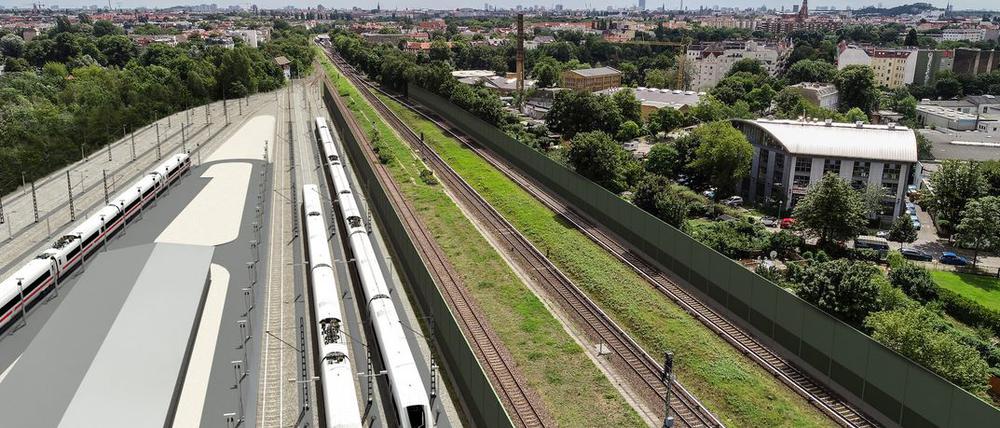 Der geplante ICE-Boxenstopp an der Schönholzer Heide.