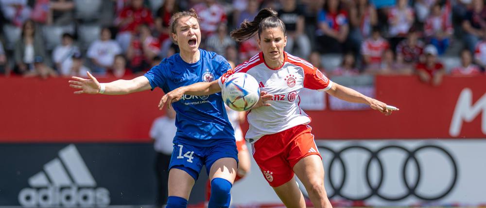 Sophie Weidauer (li.) ist eine der wenigen Leistungsträgerinnen, die Turbine Potsdam in der 2. Liga erhalten bleiben wird.