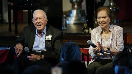 Jimmy (links) und Rosalynn Carter an ihrem Hochzeitstag im Jahr 2021.