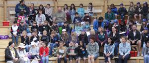 Bildungssenatorin Katharina Günther-Wünsch (CDU, 2.v.r.) nahm am Schülerkongress teil.