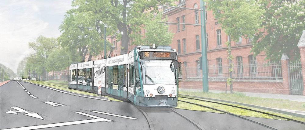 Tram Nedlitzer Straße, Visualisierung.